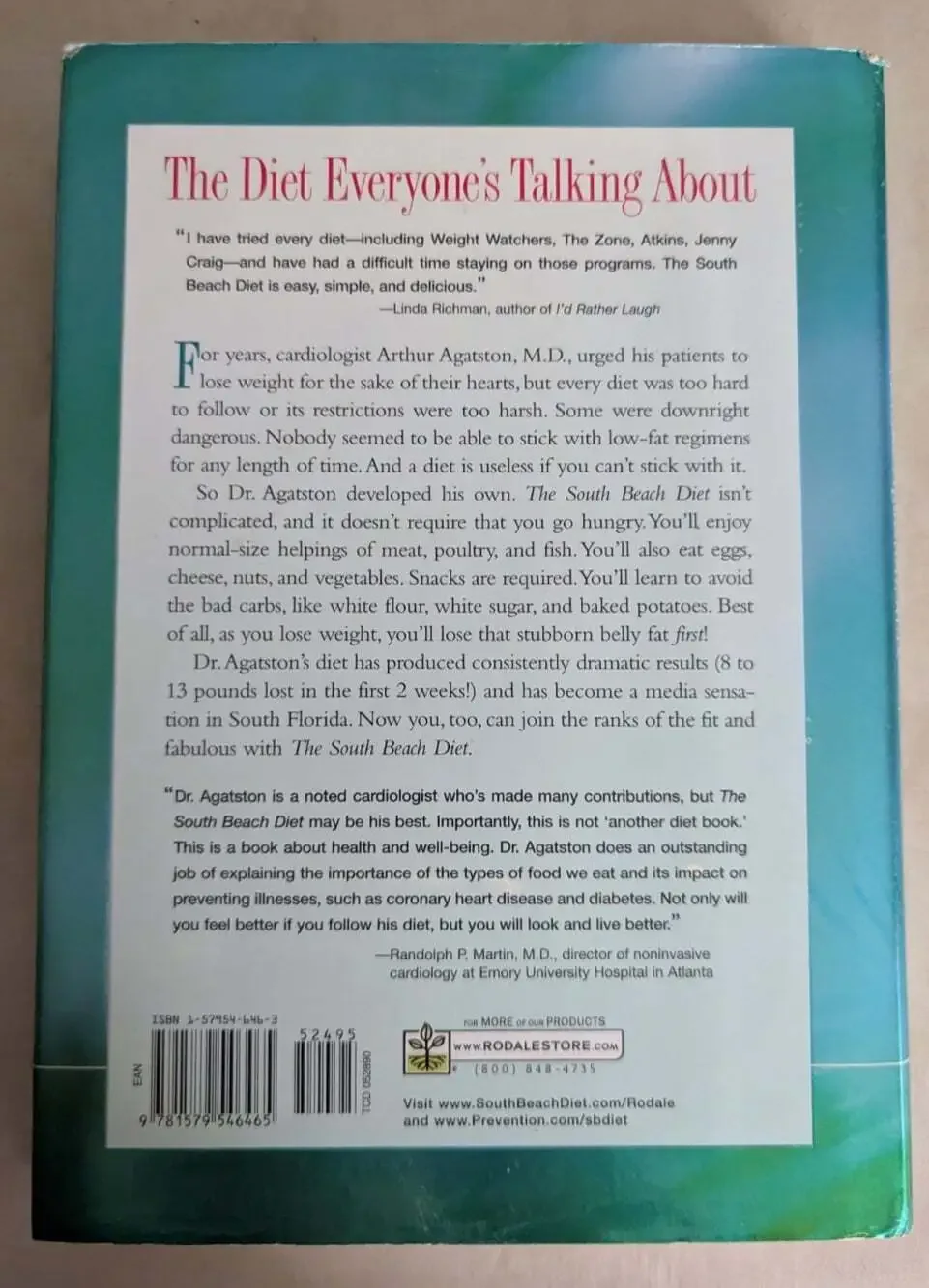 The South Beach Diet by Arthur Agatston Hard Cover Book 2003 Dust Jacket